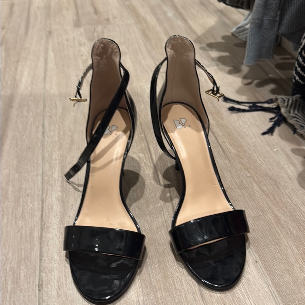BP Black Patent Strappy Heels